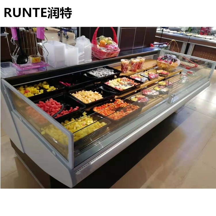 Supermarket Butchery Shop Fresh Meat Display Square Glass Door Retail Cold Display Counter