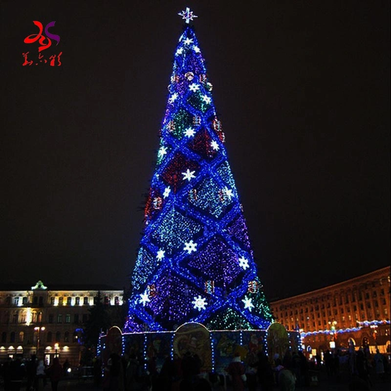 RGB Light Program Flocked Natural Commercial Slim Christmas Tree