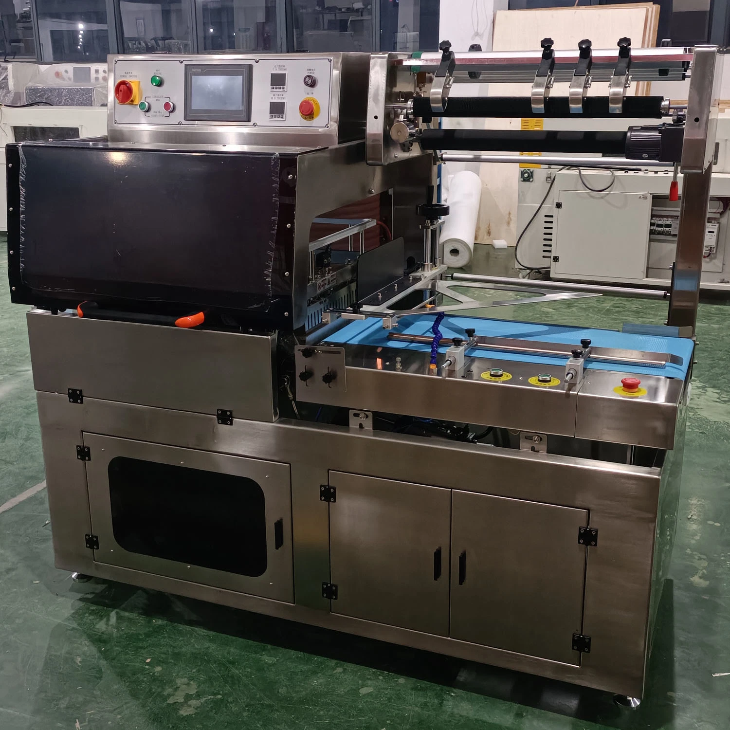 Wenzhou Factory New Design, Full Body Sanitary SS304 Heat Sealing Packing Shrink Wrapping Machine Is Good for Seafood and Ready-to-Eat Food