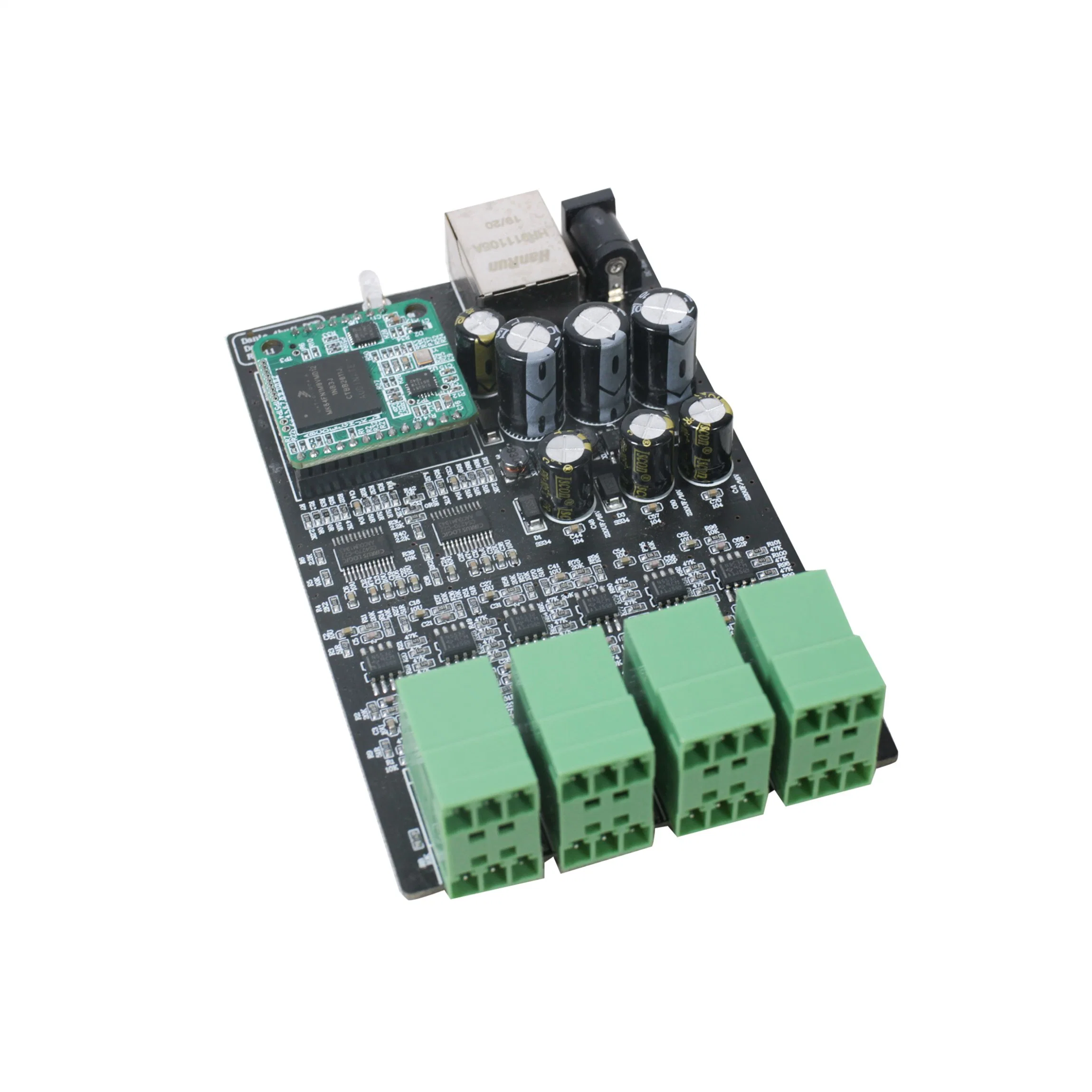 Placa PCB de interface de 4 em 4 de rede Dante com Conector Phoenix e conector Cat5/6