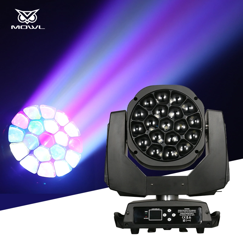 Mowl Hersteller Preis 19X15W Big Bee Eye 19*15W RGBW 4in1 LED-Zoom-Strahl Wash Moving Head Light