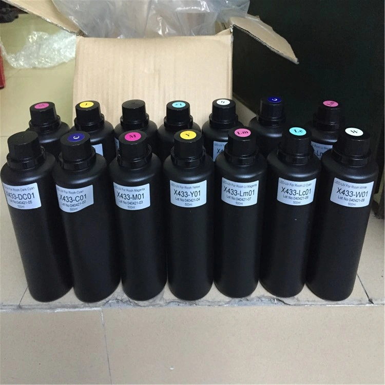 Precio de fábrica de tinta UV LED para Epson DX5 DX7 XP600 Cabezal para impresora plana UV Galss Madera plástico tinta de impresión Tinta de pigmento fabricada en China