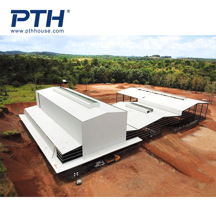 Pth Industry Prefabricated Prefab Fabricated Modular Modern Workshop Warehouse Greenhouse Building Design Galvanized Light Metal Steel Frame Structure