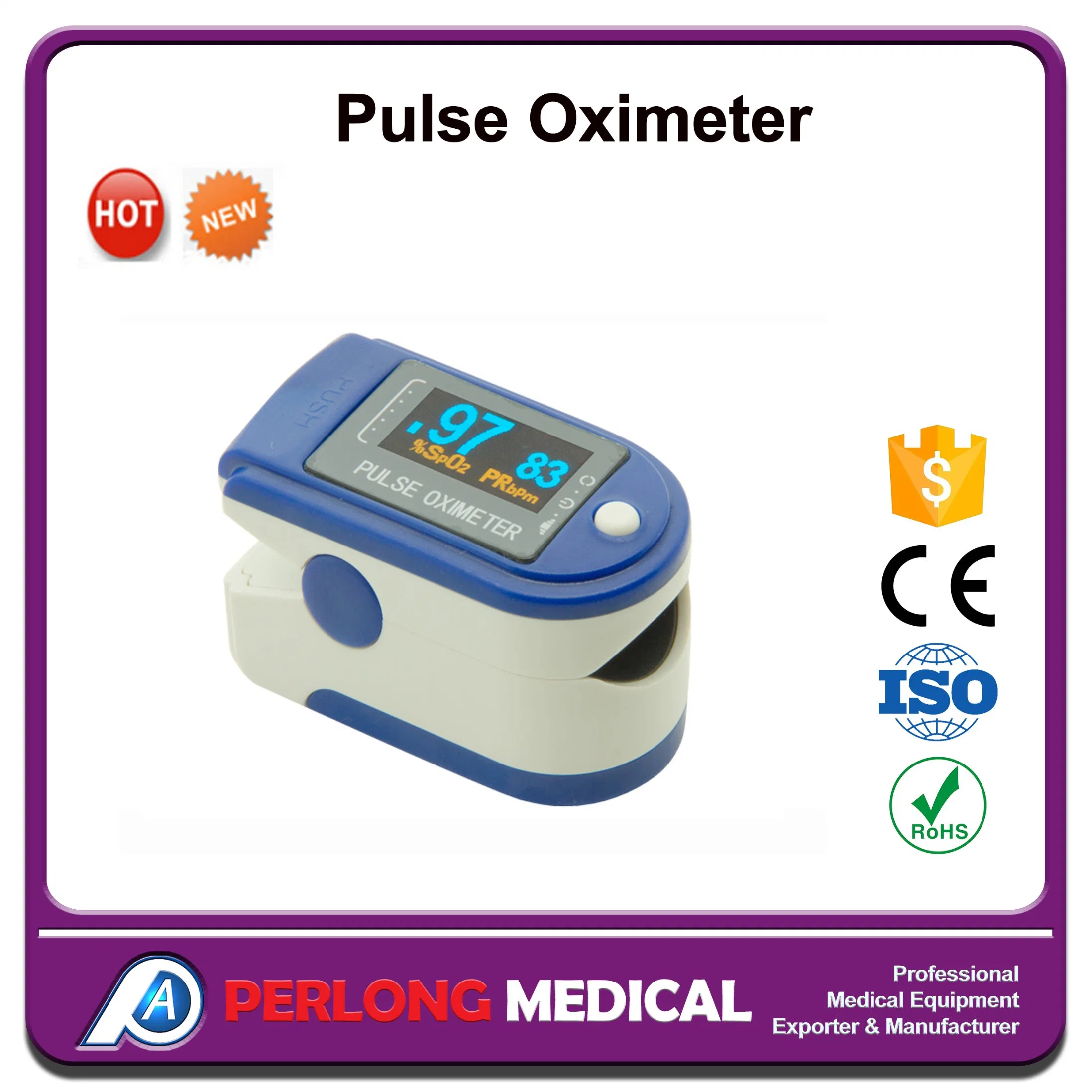 Equipo médico Oxímetro de pulso portátil Finger-Tip