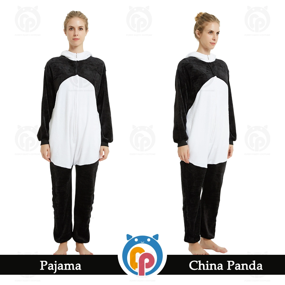 2022 Factory Direct Sale Panda Costume 100% Polyester Flannel Cosy Full Sleeve Stock Garment