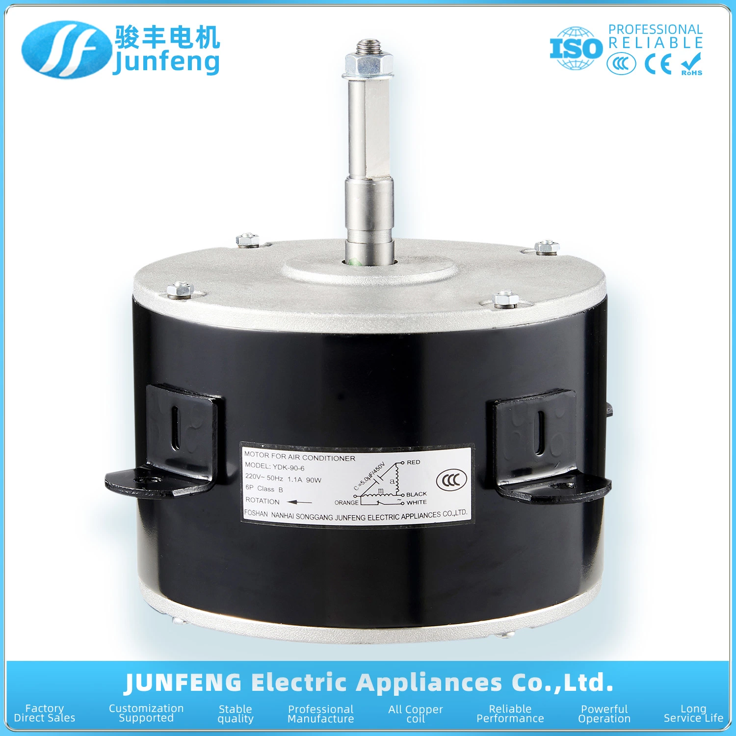 Junfeng Ydk-90-6 Motor radiador eléctrico condensador del aire acondicionado motores del ventilador 001