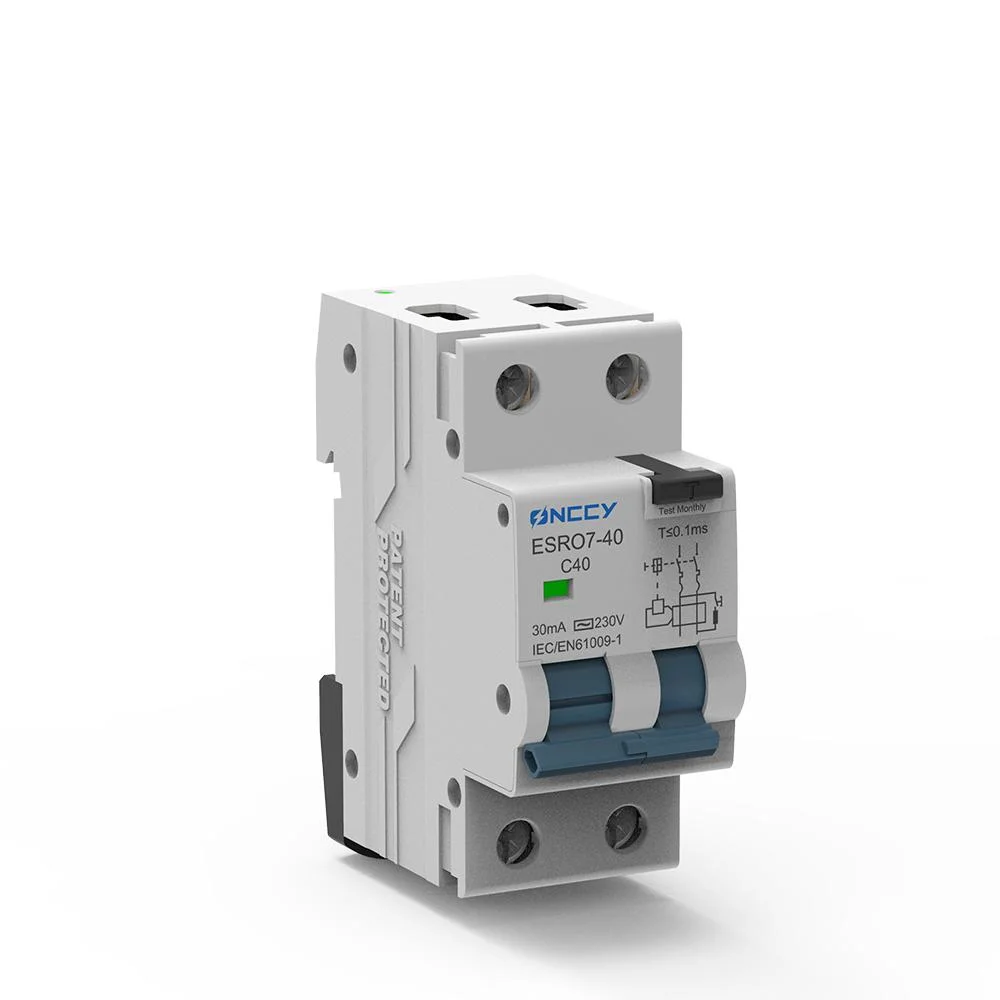 DIN Rail Fn 60715 (35mm) Esro3-40 RCBO Residual Current AC Breaker with Overcurrent Protection 1p +N