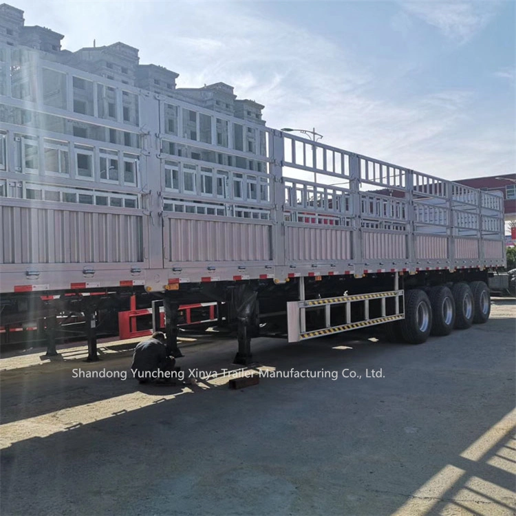 13m de caída de remolque de carga extraíble Suspensión mecánica lateral valla lateral semi remolque China Proveedor