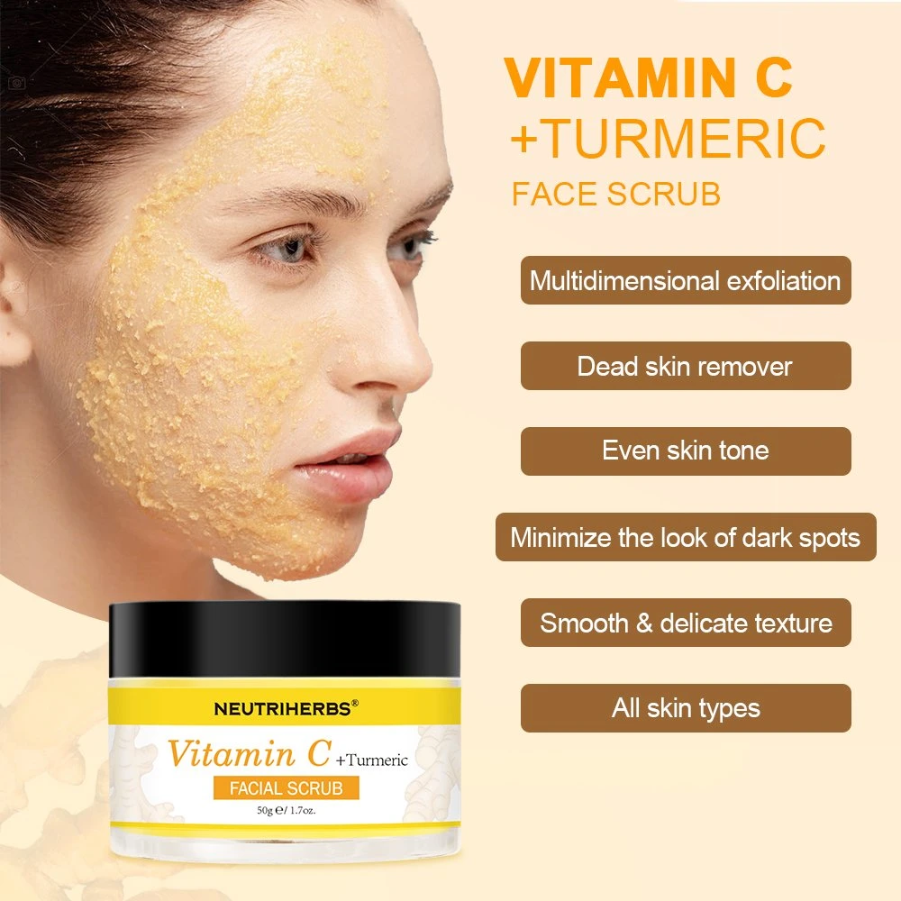 Exfoliación de la OEM Anti-Acne Exfoliator multidimensional de la limpieza de la vitamina C la cúrcuma Face Scrub