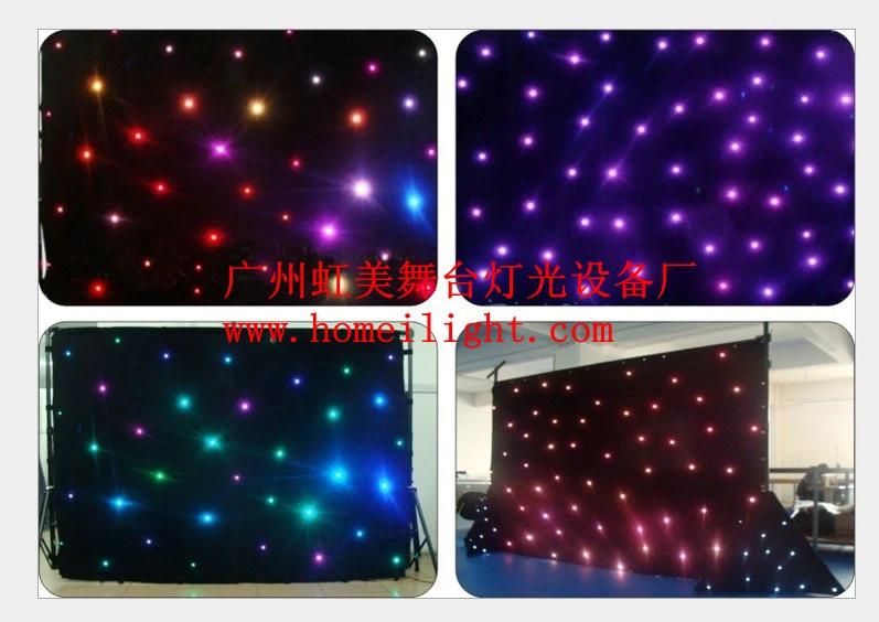 Colorful 3*8m RGB Tricolor Star Curtain with CE for Stage Performance and Party