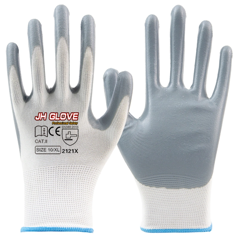 Custom Design Grey Labor Reusable Pure Cotton Knitted Safety Work Gloves for Working