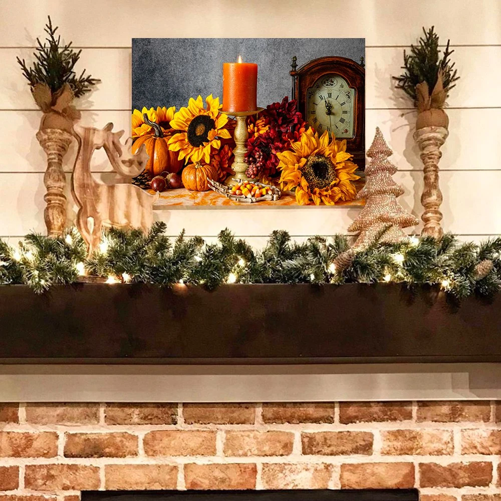 El arte de pared para la decoración del hogar Granja Calabaza pared lienzo lienzo de hoja de arce de la cosecha de Arte Arte para la decoracion Habitaciones