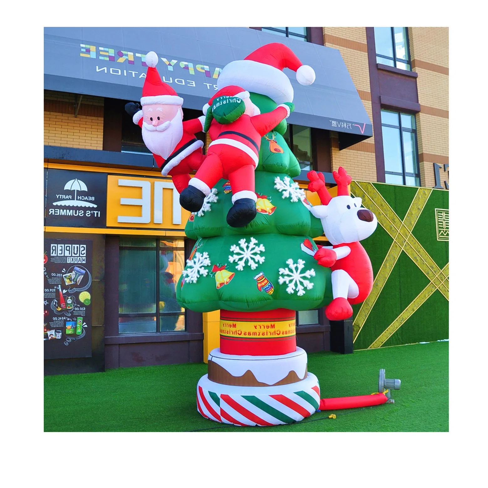 Boyi Inflatable Blow up Decoration, Inflatable Christmas Tree with Santa Claus B6323