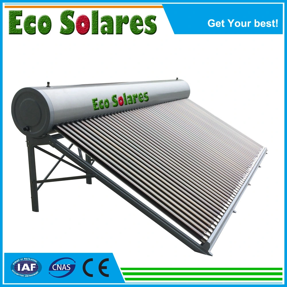 100L 150L 200L 250L calentador de agua solar con la ISO, CE, el tubo de vidrio borosilicato de alta Solar Keymark Bule/calentador de agua solar con Electric-Heater tubo negro