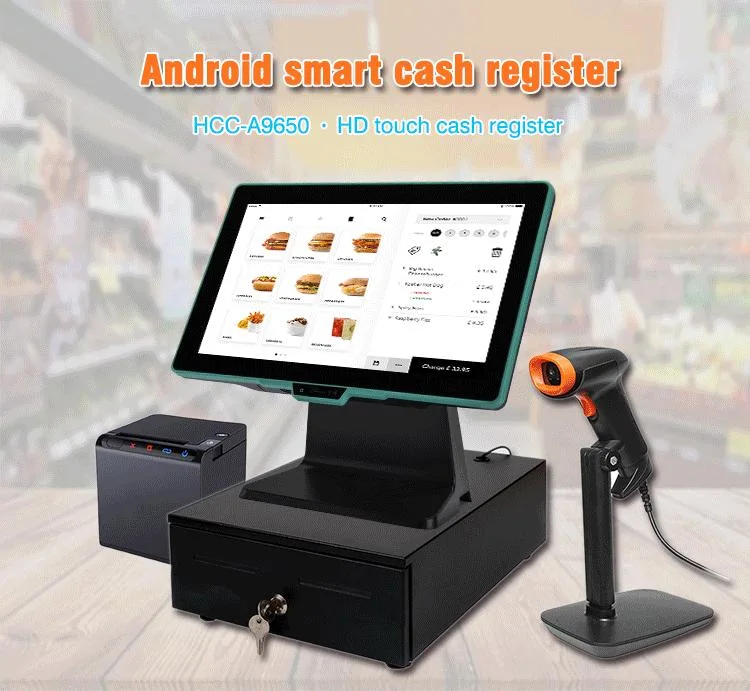 الجملة 14 بوصة سطح المكتب POS الطرفية تسجيل النقد الإلكتروني مع Android7.1 WiFi لتخفيضات المطعم (HCC-A9650)