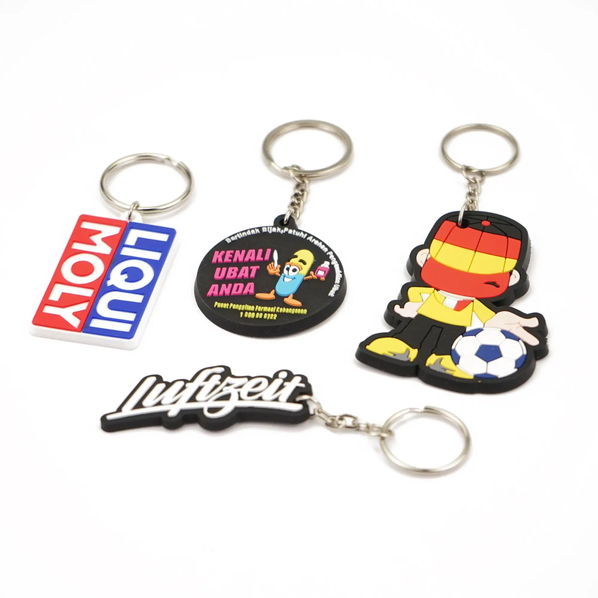 Customized 2D/3D Plastic Rubber Key Holder Company Promotion Personalized Gift Key Ring Soft PVC Blanks Souvenir Keychains with Design Logo (KC-P30)