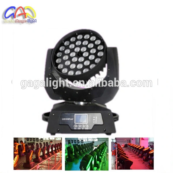 36X18W 6in 1 RGBWA UV LED Zoom Moving Head Light