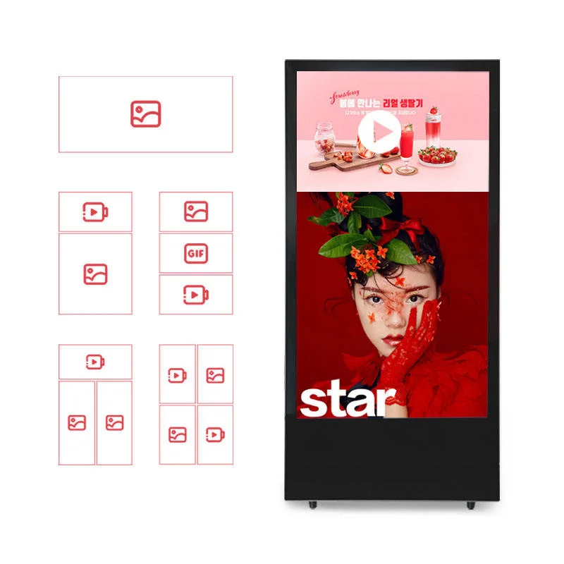 OEM Inch a Frame Digital Signage Foldable Poster LCD Ad Player