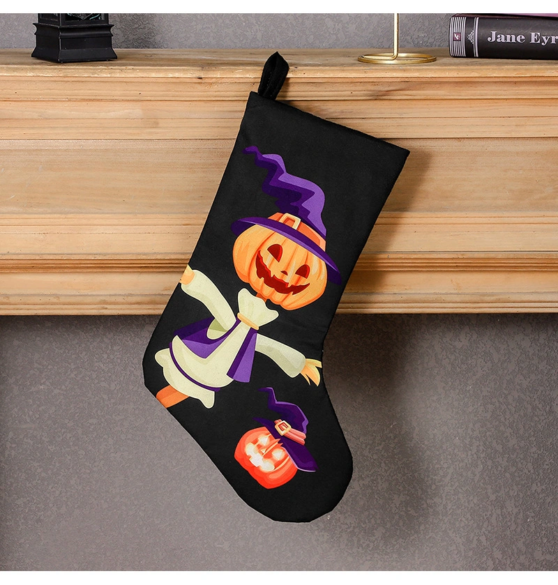 Halloween Decoration Socks Ghost Festival Skull Ghost Print Gift Bag Hanging Charm Hanging Ornament Horror Scene Decorations