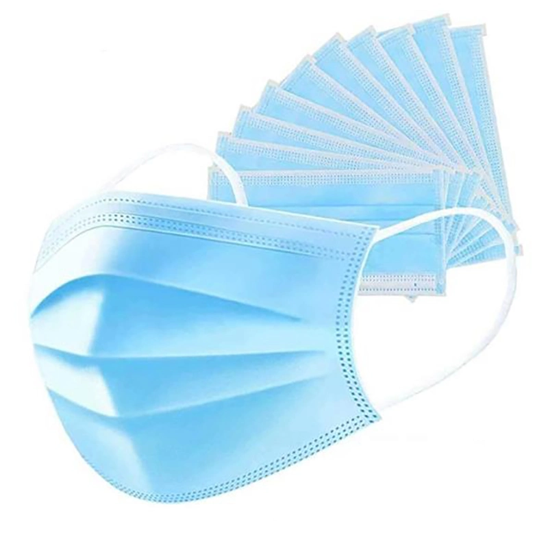 Dreilagige Blaue Einweg-Schutzkleidung Mit Schmelzgeblasenem Tuch, Arbeitsschutz, Nicht Gewebte Masken