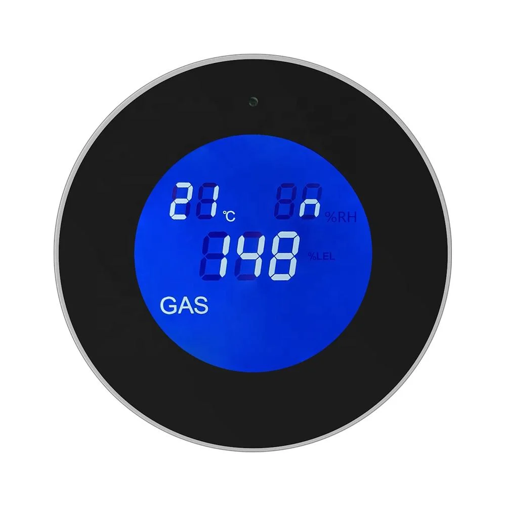 2022 New Tuya WiFi Smart Gas Alarm Sensor LCD Display with Temperature Function Combustible Gas Leak Detector