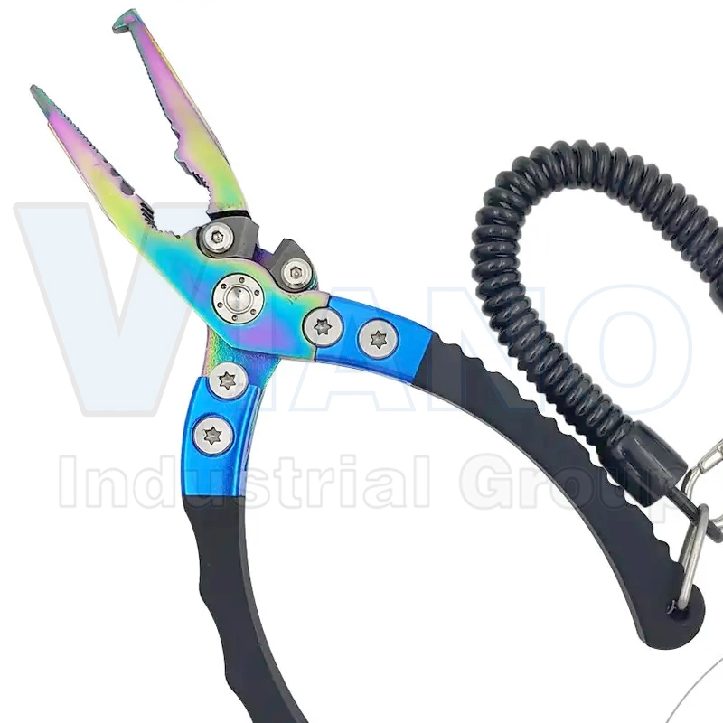 Titanio Multi-función Shears línea de acero inoxidable Cortador de pescado Pesca de tijera Alicates