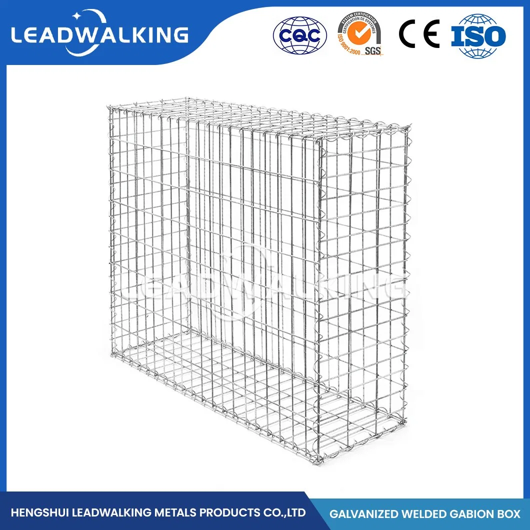 Leadwalking 100x120mm piedra Manufacturings Gabion de malla de Basket 5x5mm recubierto de zinc Box Gabion de malla malla de alambre China 150X50X50 el tamaño de malla de alambre soldado Gabion Box