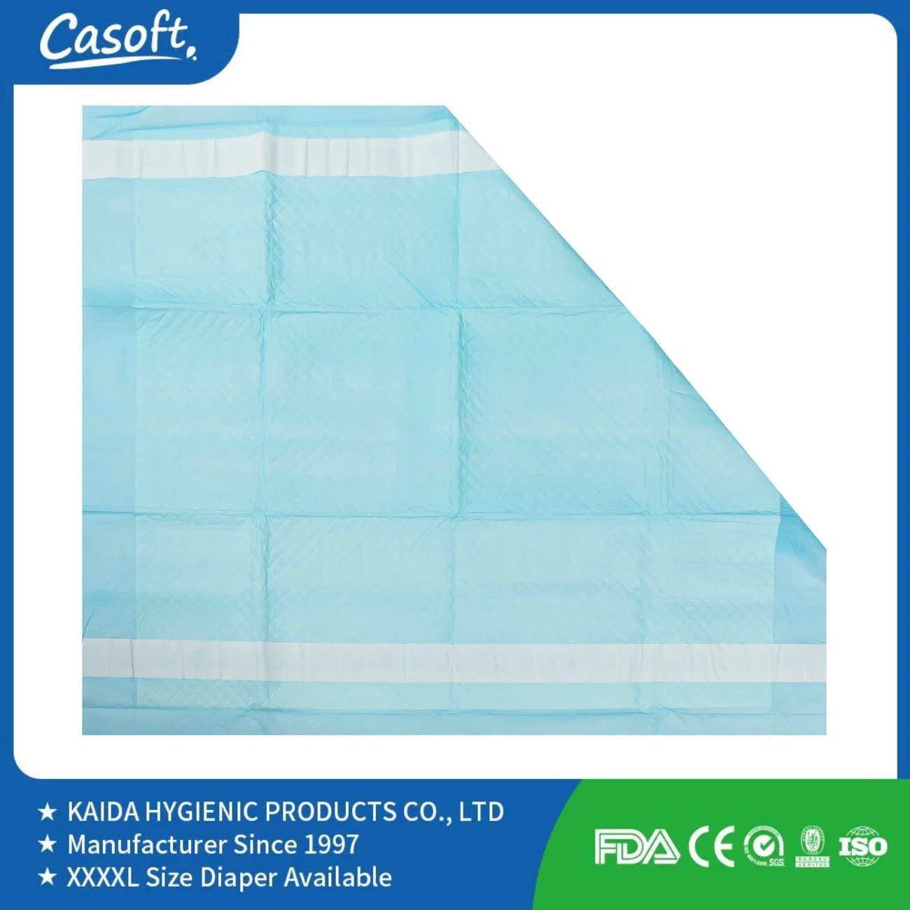 OEM/ODM Super Absorbency Baby and Adult Pad Hospital Medical Disposable Underpad Bed Pad with Adhesive