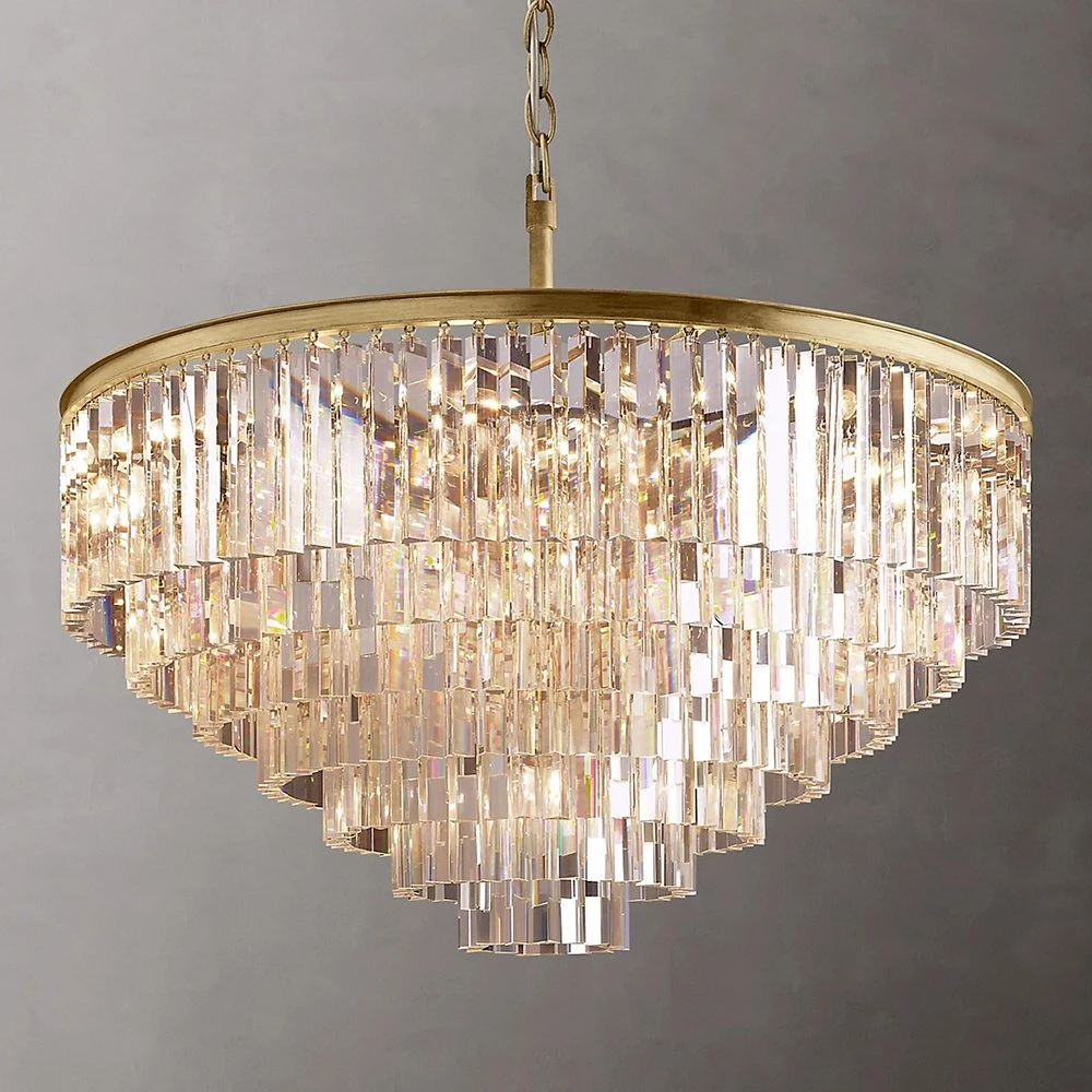 Modern Vintage 5 Tierd Ceiling Hanging Light Home Hotel Decor Circle Crystal Chandelier Lamp Fixture