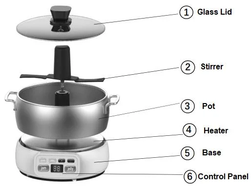 Electric Automatic Jam and Jelly Maker Slow Cooker with Automatic Stirrer