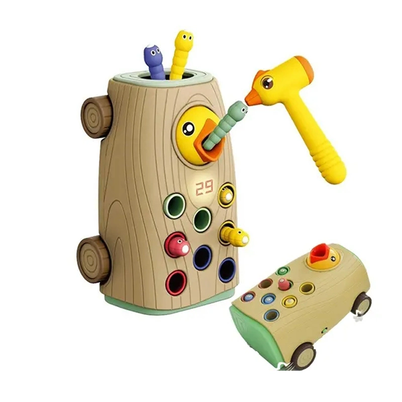 Brinquedos promocionais habilidades motoras Toy Woodpecker Catch and Feed Game Jogo magnético Crianças colorido Crianças Early Educational brinquedos jogo de alimentação