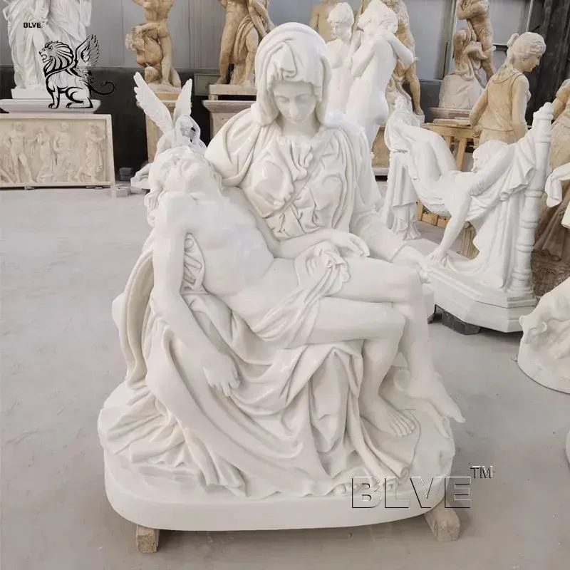 Life Size Outdoor Christian Catholic Church Natural White Marble Mother Virgin Mary Statue Supplier