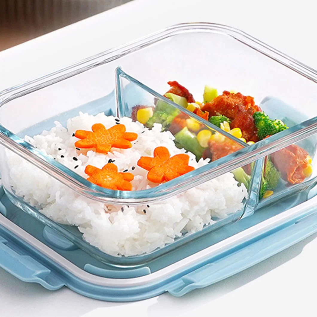 Boîte à lunch en verre croustillant boîte à Bento aux fruits scellés, chauffée au micro-ondes