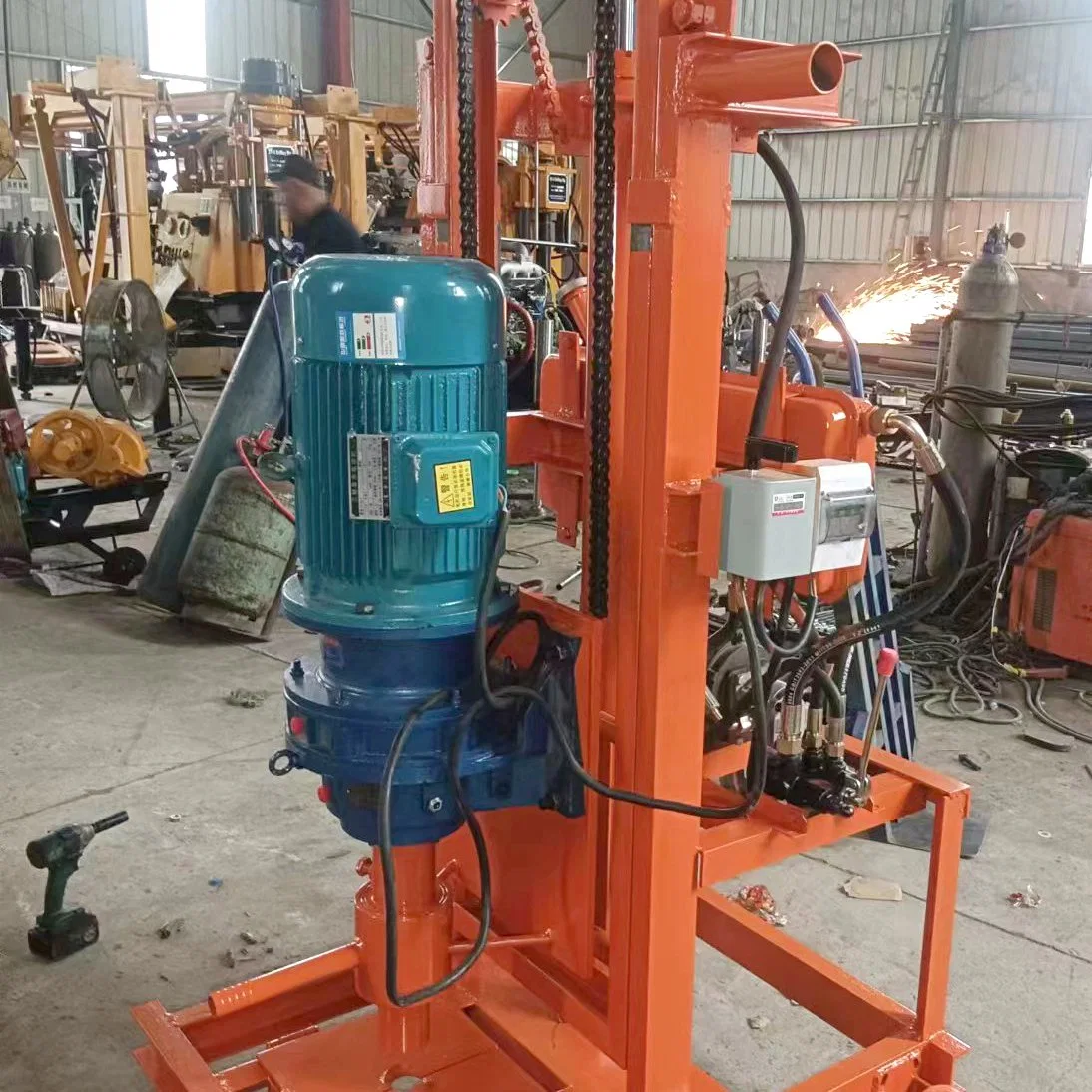 Electric Drilling Machine Hydraulic Drilling Rig Small Household 100m Water Well Rig