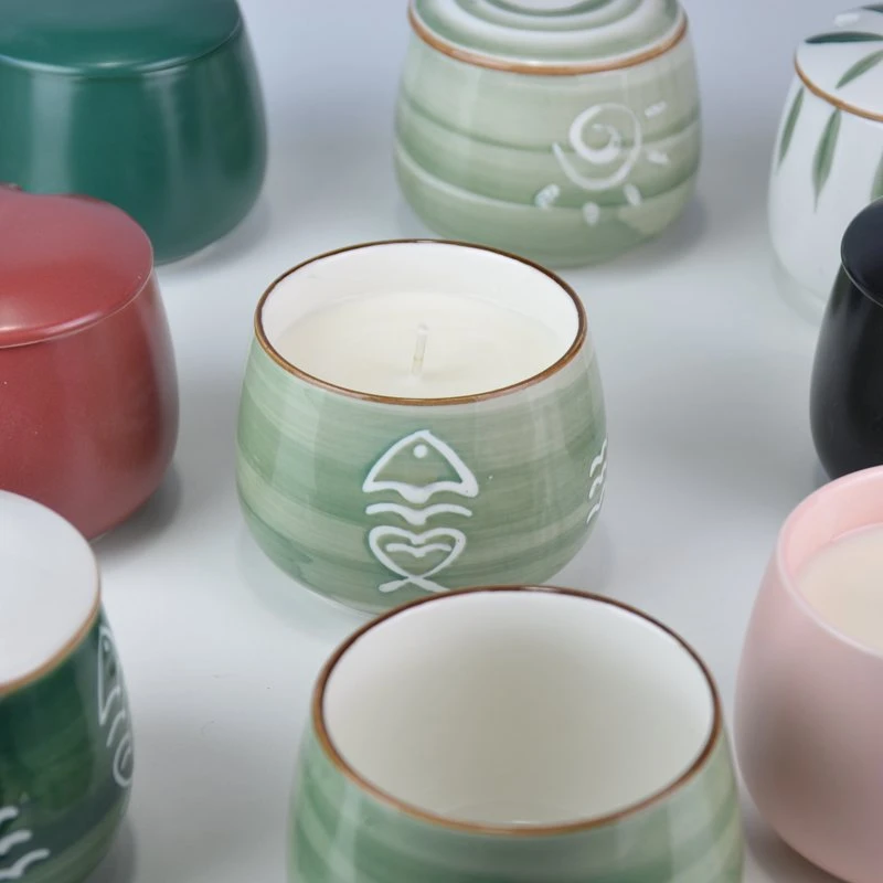 Wholesale/Supplier Popular Soy Wax Color Painted Home Ceramic Candle Jar for Candle Making