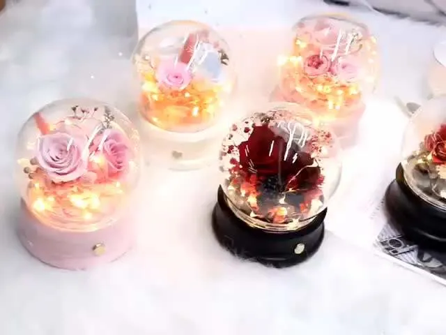 Mini altavoz inalámbrico LED Rosa Forever Rose Real Regalo de recuerdo de San Valentín de rosa