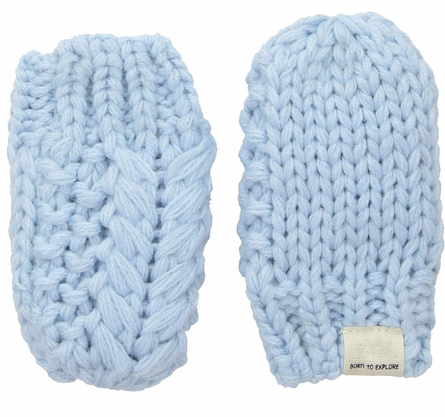 100% Acrylic Simple Winter Warm Toddler Kid Ribbed Cuffs Micro-Fleece Lining Knit Baby Gloves