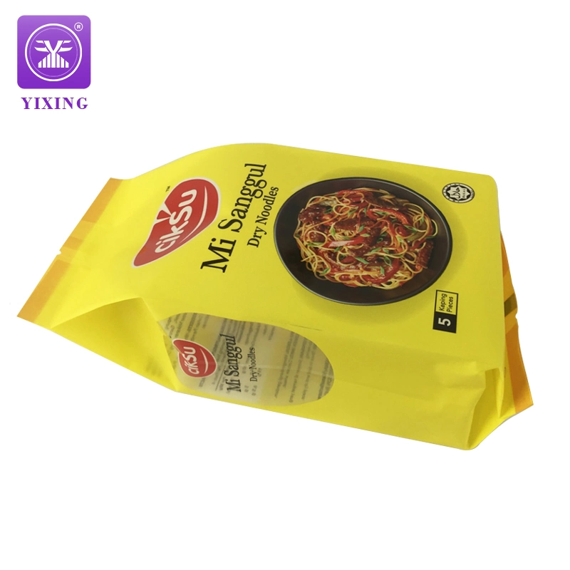 Reusable Zip Lock Stand up Pouch Clear Window Edible Food Safe Pasta Noodles Pasta Macaroni Rice Self Seal Zipper Plastic Bag