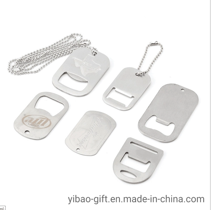 Factory Price Promotional Gifts Custom Metal Tag Bottle Opener with Keychain (YB-BO-17)