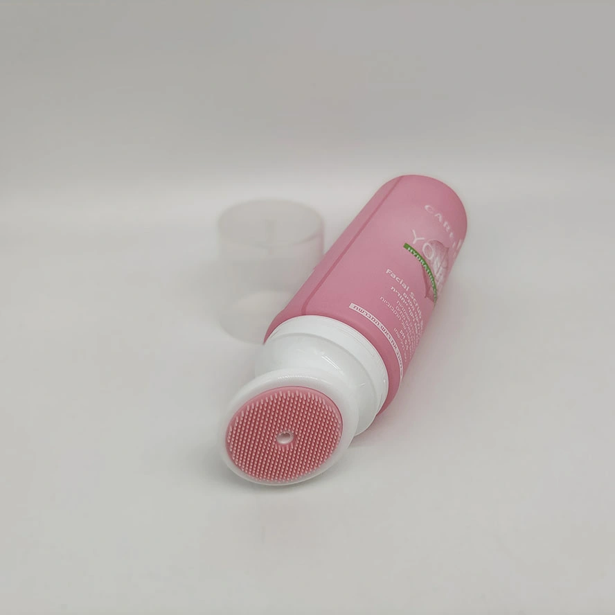 Facial Cleanser Plastic Empty Tube with Silicone Brush Applicator Makeup Packaging