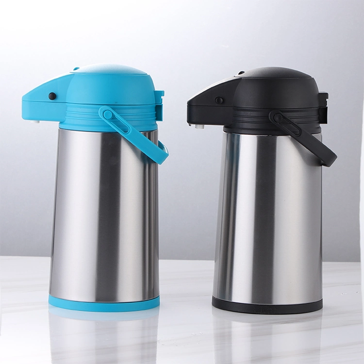 Colorful Stainless Steel Coffee Pot Glass Liner Air Pressure Thermo