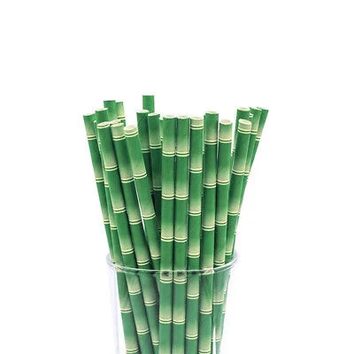 Eco-Friendly Cocktail Bamboo Drinking Paper Straws 6*150mm