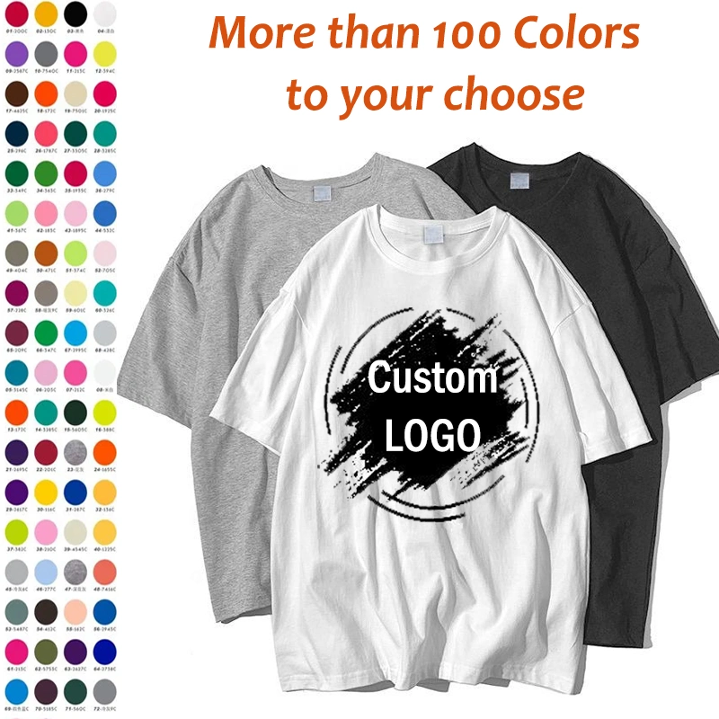 Custom Men 100% Cotton Printed Logo Plain Blank Tee Shirt Clothing Wholesale Design Fashion Printing Logo T Shirt