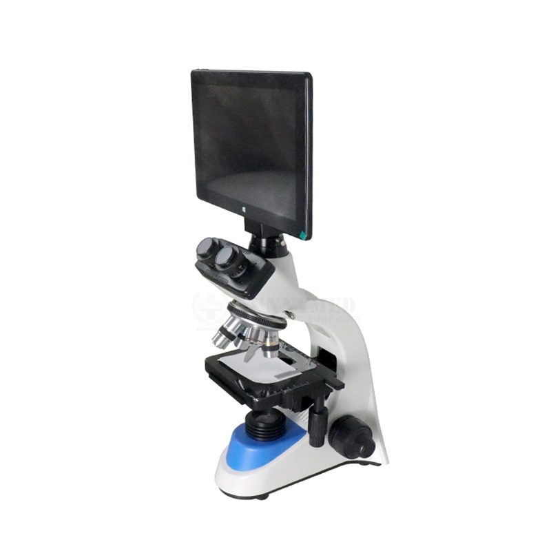 Sy-B129f2 equipo de laboratorio biológico óptica microscopio binocular con pantalla táctil