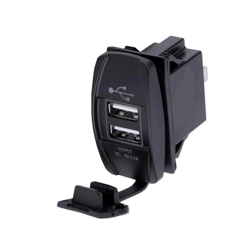 DC 24V Car Auto Boat Motorcycle Dual USB Charger Power Adapter (DS2013-L)