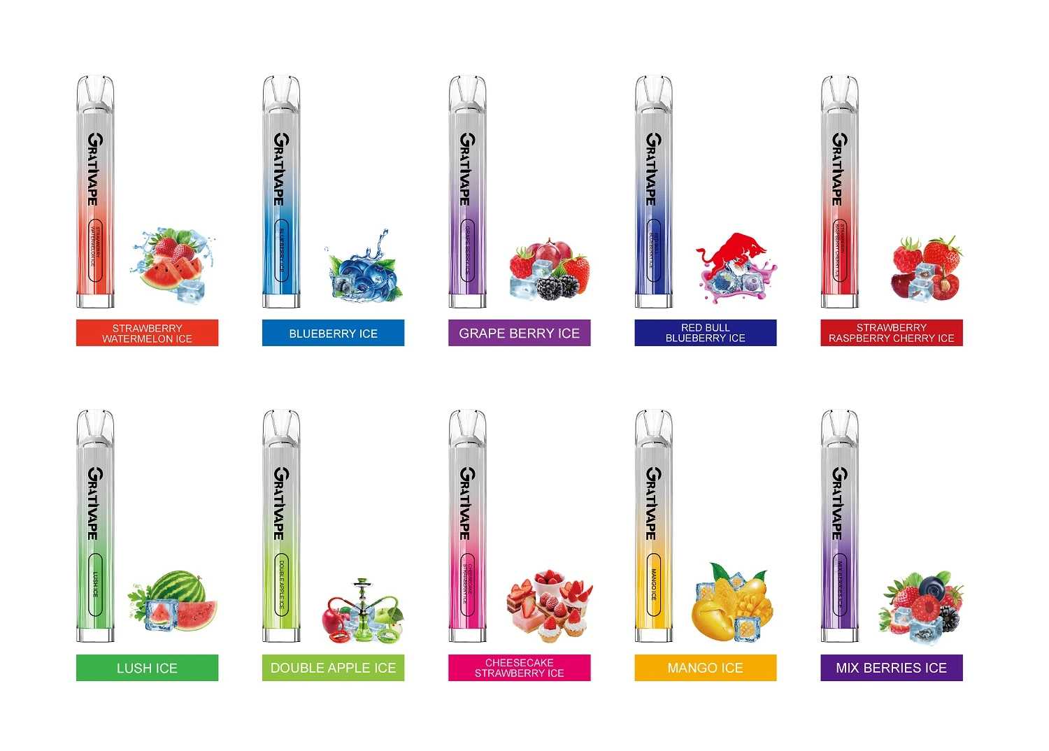 Wholesale Best Disposable Mini E-Cigarette Grativape Gem 600 Puffs Prefilled E-Liquid 2ml 2% Nicotine