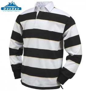 Custom Long Sleeve Heavy Cotton Classical Knitted Rugby Shirts