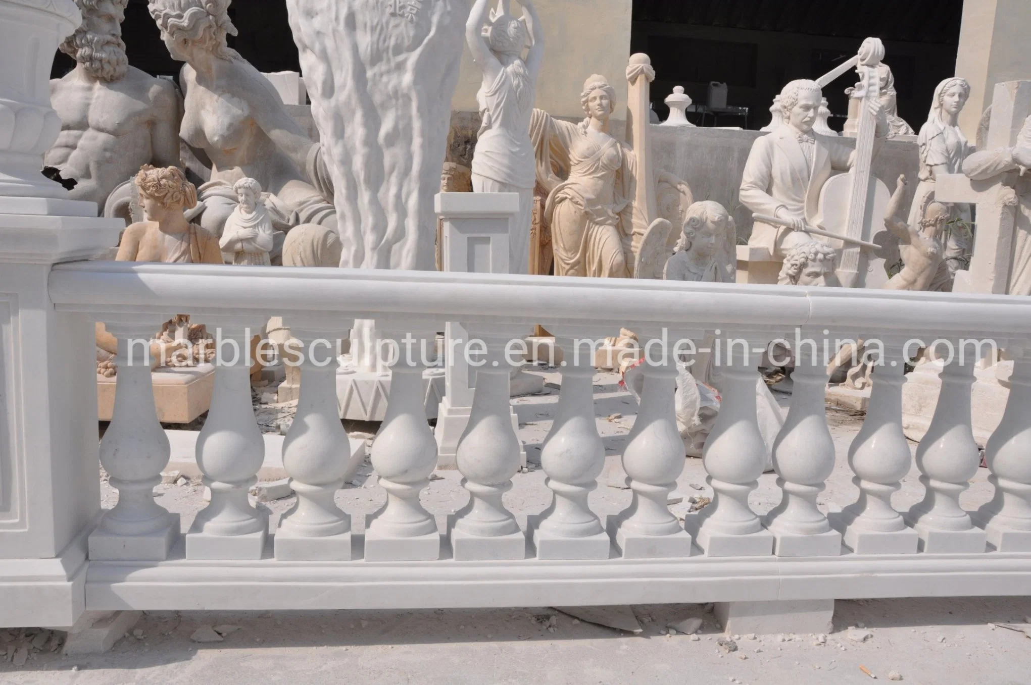 Hot Selling Hand Carved Natural Marble Stair Balustrade (SY-B012)