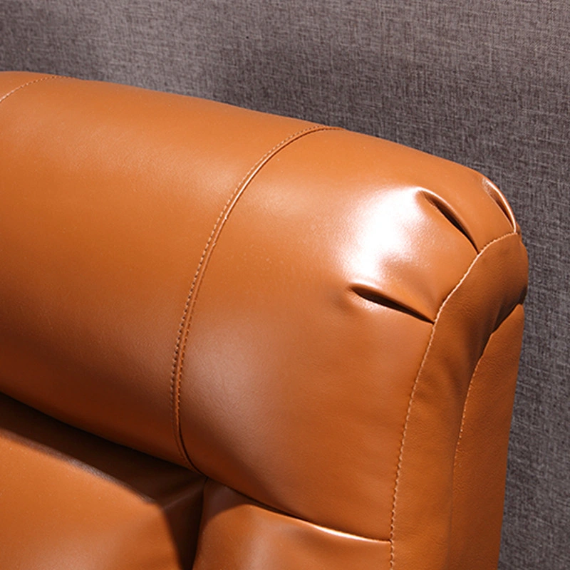 Vente en gros Classic Orange cuir synthétique Couches sectionnelles canapé inclinable