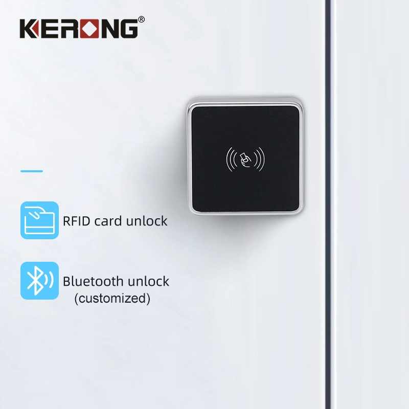 KERONG Electrical Nuevo diseño Smart RFID Panel Muebles Seguridad Keyless Bloqueo de armario Bluetooth para cajas pequeñas de madera